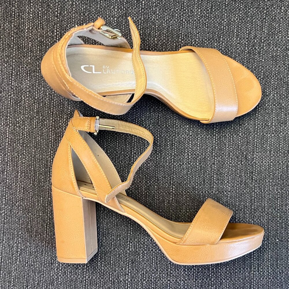 CL by Laundry - EUC - platform sandals - Tan
